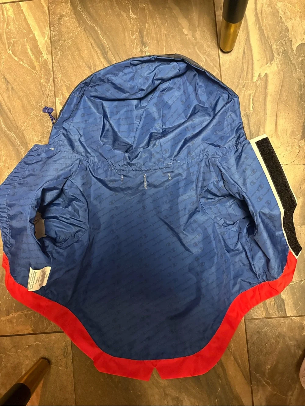 Champion Hooded Raincoat - Navy/Gray/Red